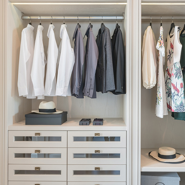 Drawers in closet