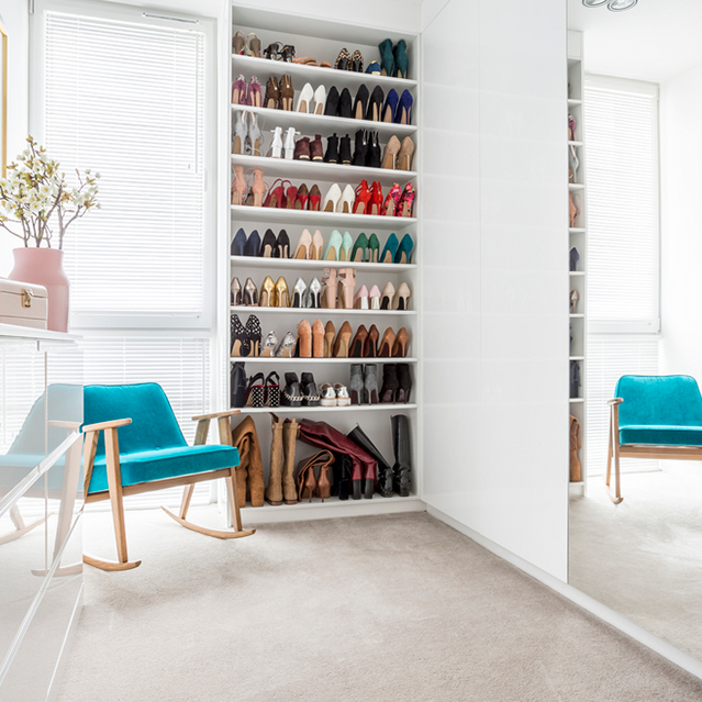 Shoe area in closet