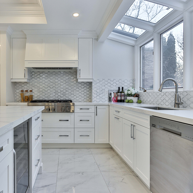 White kitchen with wine fridge