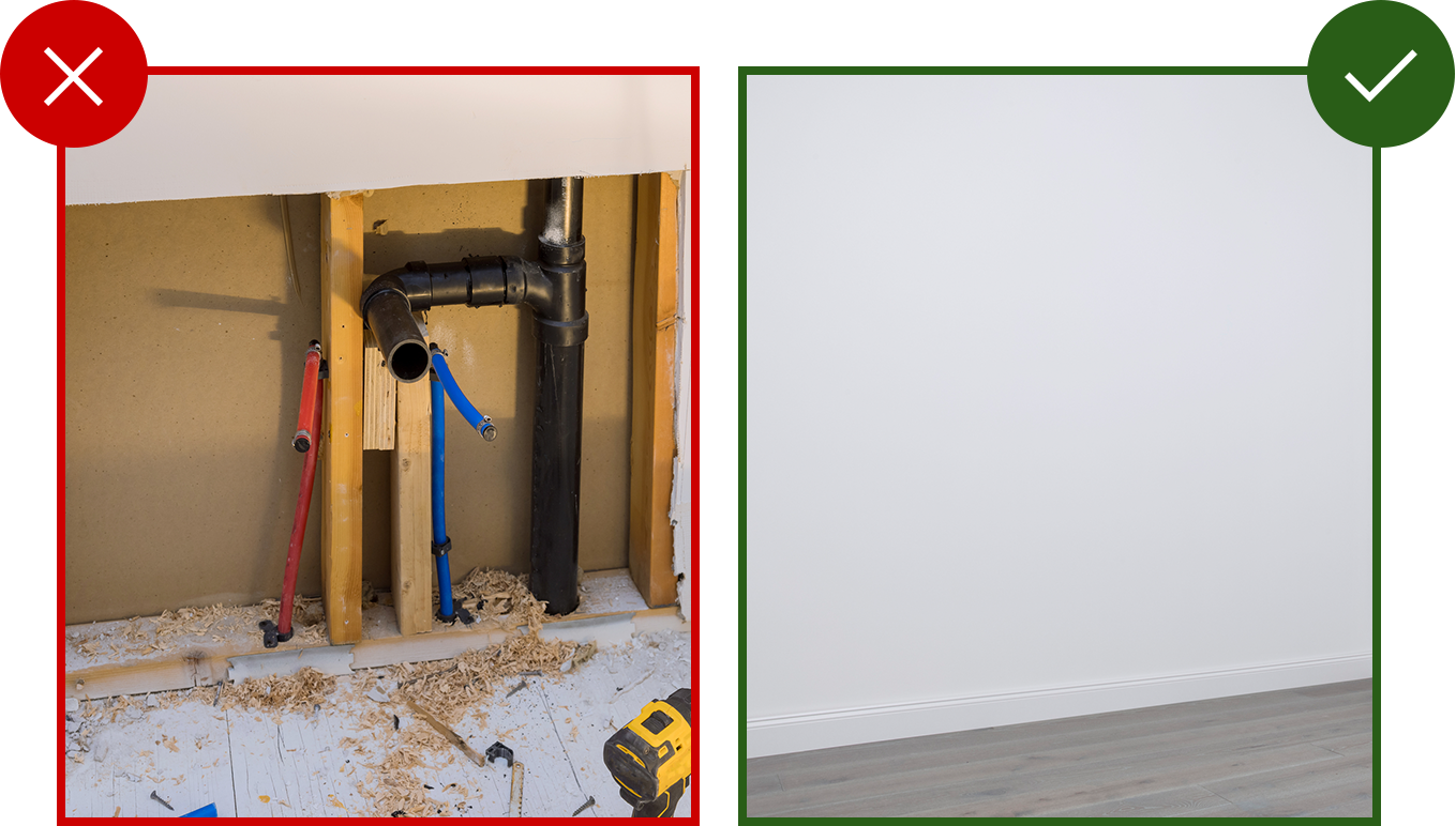 Before and after a plumbing job